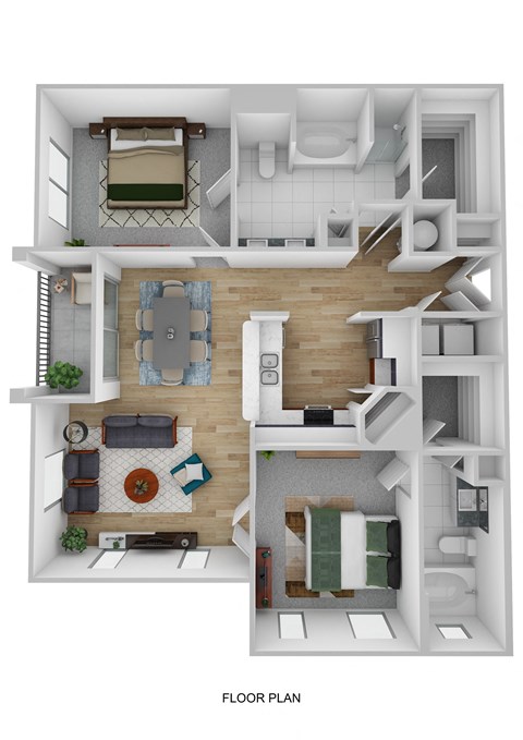 bedroom floor plan an in 3d